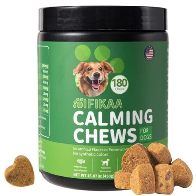 Image of Pernimon Calming Treats for Dogs, 180 Count Dogs Chews, Anxiety and Stress Relief Tablets that Work, Helps Dog Reduce Stress, Thunder, Barking, Separation Chicken Flavor