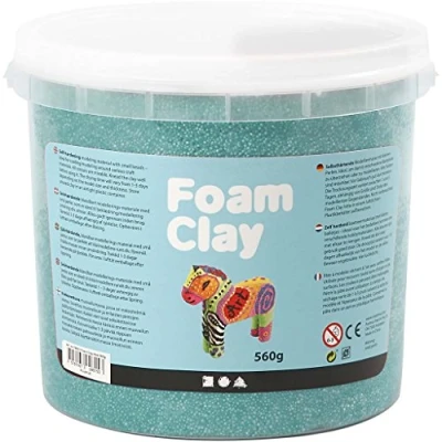 Image of Creotime Foam Clay glitter dark green 560 gram