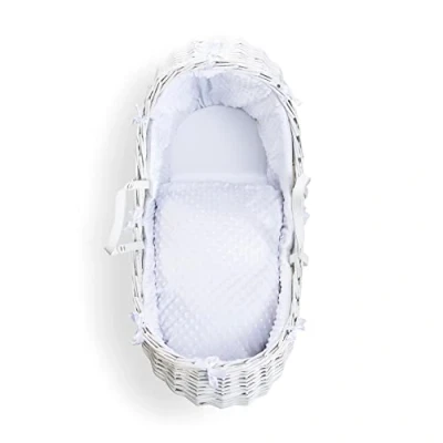 Image of Clair de Lune Dimple Noah Pod Bedding Set Universal Dressing Covers Made in Great Britain (Basket is NOT Included) (White)