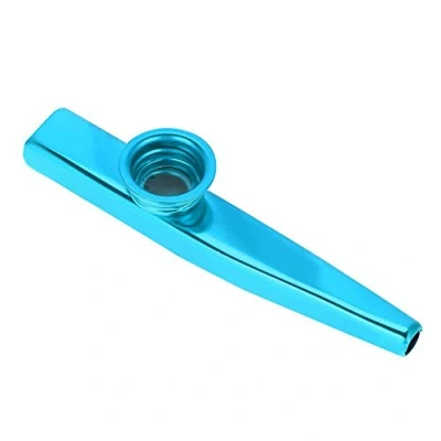 Image of Kazoo Metal Alloy Harmonica Mouth Flute Kids Party Gift Kid Musical Instrument Ukulele Guitar Partner (Blue)