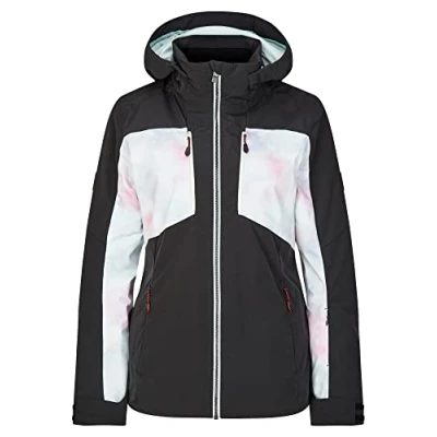 Image of Ziener Women&#039;s Tilfa Ski Winter Jacket Warm Waterproof PFC Free, Black.Cloudy Rainbow, 40