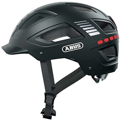 Image of ABUS Bike Helmet with Light, Hyban 2.0 LED, Head Protection Front and Rear Robust Hard Shell, Unisex