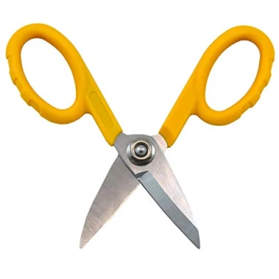 Image of Miller KS 1 Yellow Fiber Optic Kevlar Scissors, Easily Portable Utility Scissors for Working Technicians, Electricians, and Installers, Heavy Duty Cable Cutters, 5.5 Inches