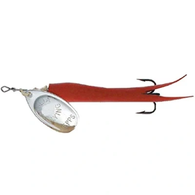 Image of B Creative Mepps Aglia Spinners/Lures Sea Trout Pike Perch Salmon Bass Fishing Tackle (FLYING C SILVER/RED / 10g)