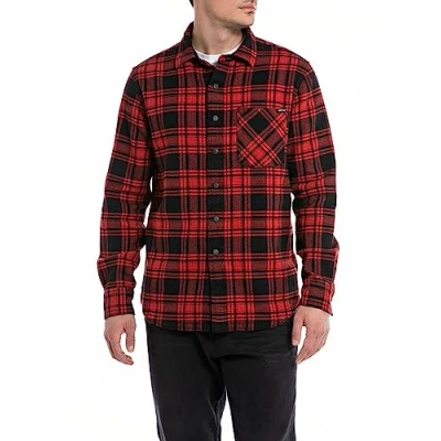 Image of REPLAY Men&#039;s M4095 Shirt, Rust/Blue 010, S