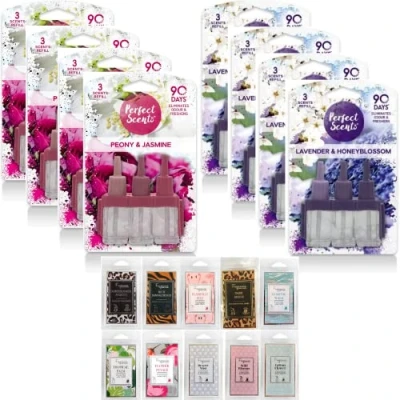 Image of Air Fresheners 3volution Compatible Freshener Refills + 8Pcs FabFinds Wax Melt (Floral Mystic, 8X 3Pack)