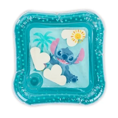 Image of Bright Starts Disney Baby Stitch Water Mat, Making Waves Tummy Time Play 3 Floating Toys, Newborn+