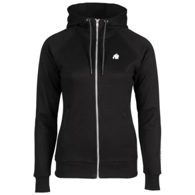 Image of Gorilla Wear Women&#039;s Marion Zipped Hoodie, Black, L Große Größen Kurz