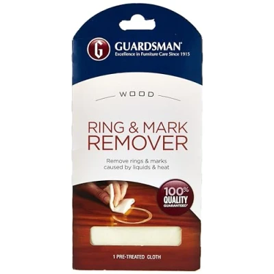 Image of Guardsman Wood Ring and Water Mark Remover Cloth 1 Pack Clean &amp; Remove Marks from Wooden Surface Removes Caused by Liquid, Moisture Heat Furniture, Surfaces Flooring