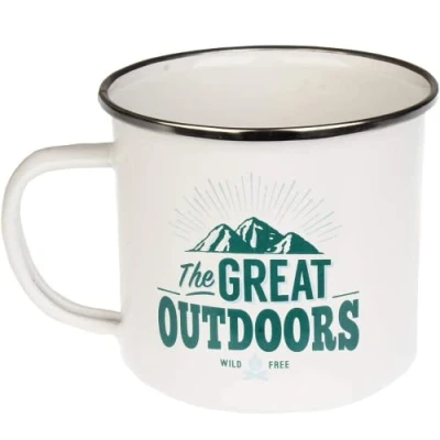 Image of FabFinds Coffee Mug Personalised Enamel Tea Cup (Great Outdoors)