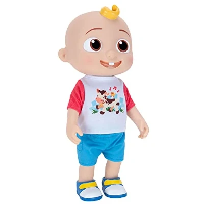 Image of CoComelon Deluxe Interactive JJ Doll Includes JJ, Shirt, Shorts, Pair of Shoes, Bowl Peas, Spoon Toys for Preschoolers