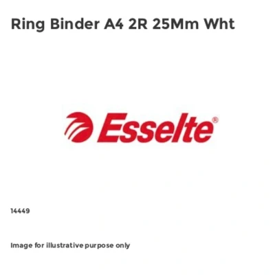Image of Esselte 2 Ring Binder, PP, Holds up to 190 Sheets, Vivida Range, 42 mm Spine, 14449 A4, White