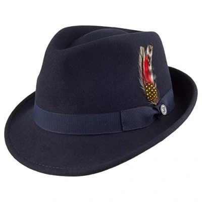 Image of Jaxon &amp; James Detroit Trilby Hat Navy Blue S