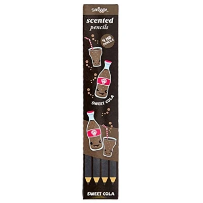Image of Smiggle Scented Pencil x 4 Pack HB Wooden With Eraser Top (Cola Black)