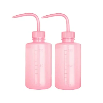 Image of 250ml Plastic Safety Wash Bottle, Pink Lab Squeeze Bottle with Narrow Mouth and Scale Labels, Squirt For Plant Flower Succulent Watering 2 Packs