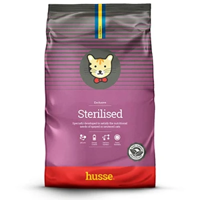Image of Husse Exclusive Sterilised Dry Cat Food, Chickenm Based Recipe, Joint Health, Complete Nutritonal Ingredients, Balance Nutrition and Weight Management for Cats, 2kg