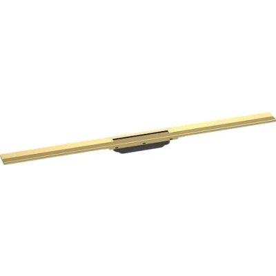 Image of hansgrohe 56046990 RainDrain Flex Fertigset Duschrinne 1000 kürzbar Optic Complete Set Shower Channel, Polished Gold Look, 100 cm