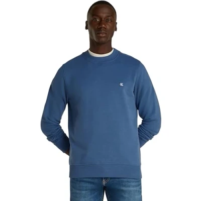 Image of Calvin Klein Jeans Embro Badge CREW NECK Sweatshirt, Men&#039;s, Size: Small, Blue coast