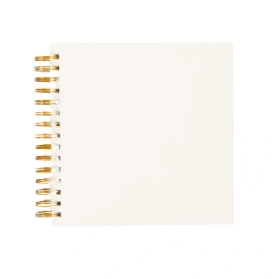 Image of Craftelier Ring Album for Scrapbooking and Crafts Projects 30 Ivory White Sheets with 190g Grammage Gold Spiral Size 8&quot; x (20.32 20.32 cm)