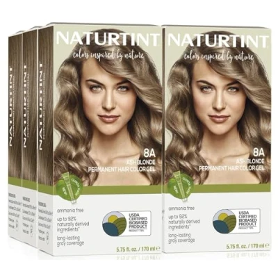 Image of Naturtint Permanent Hair Colour 8A Ash Blonde Plant Enriched Radiant Ammonia Free Vegan Friendly Formula Long Lasting Grey Coverage