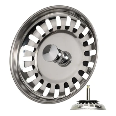 Image of Sink Strainer Basket, 1 Pack, Ø 78 mm Eccentric pin protrudes 32 61 deep into The Drain, 7.8 pin, Kitchen Drain Basket Valve