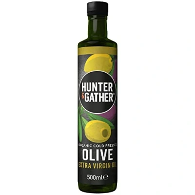 Image of Hunter &amp; Gather Extra Virgin Olive Oil 500ml Organic and Cold Pressed Perfect for Drizzling, Dipping Dressing Keto, Low Carb Paleo