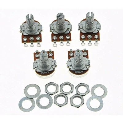 Image of Dopro 5x Audio 500K 16mm Base Guitar Mini Pots w/Short Split Shaft Potentiometers A500K