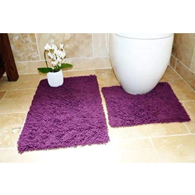Image of Rapport Home Cotton Twist Bath and Pedestal Mat Set, Cream, 80 x 50 2 cm
