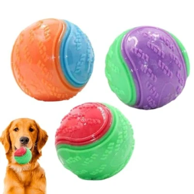 Image of Dog Balls, 3PCS Squeaky Ball, Scooby Doo Ball Toy Teeth Cleaning Puppy Interactive Chew Dura ble Teething Soft Fetch Play Balls For Small Medium Pet 6.5cm