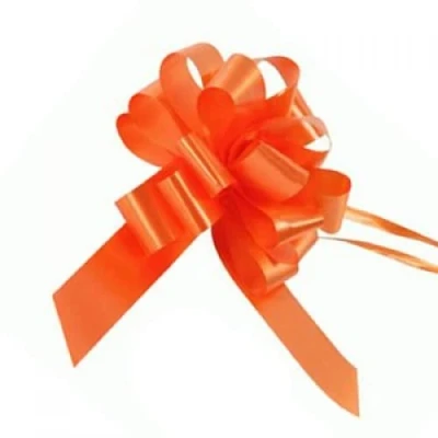 Image of indigo Pack of 2 Large 50mm Orange Pull Bows Christmas, Valentines, Weddings, Gifts Venue Decorations Ribbons