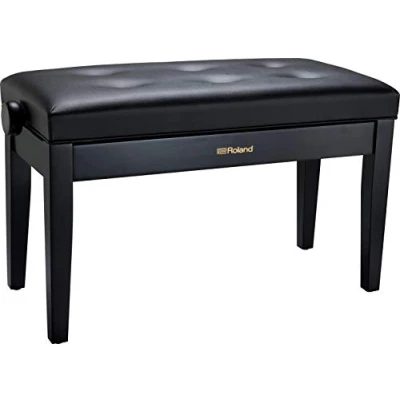 Image of Roland Duet Size Piano Bench In Satin Black with Vinyl Seat Rpb D300Bk