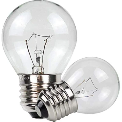 Image of TIANFAN 2 Pack G45 Incandescent Bulb 40W Round Ball E27 300C Oven Salt Lamp