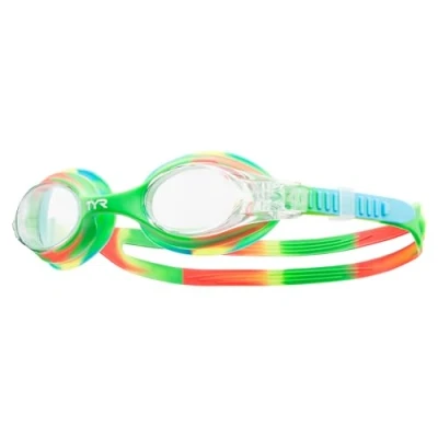Image of TYR Swimples Unisex Children&#039;s Swimming Goggles, Green/Orange, One Size