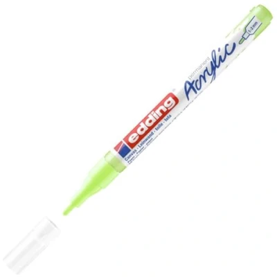 Image of edding 5300 acrylic marker fine pastel green 1 waterproof paint round nib 2mm pen for drawing on canvas, art paper and wood markers pebbles