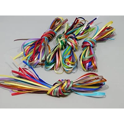 Image of One Bundle 10 x 1 metre 3mm Satin Ribbon Assorted Colours Double Sided metres Decorative Cards Easter Christmas Thin 3 mm