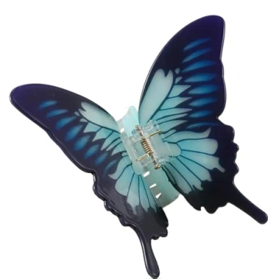 Image of Delicate Butterfly Hair Clip Claw Stylish Grip Fastener Accessory For Various Occasion