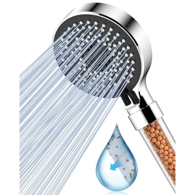 Image of Magichome Shower Head, High Pressure 5 Modes Filter Universal Hard Water Softener Head with Extra Replaceable Accessories