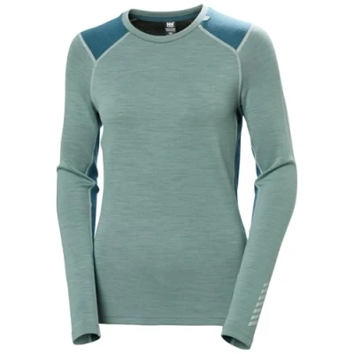 Image of Helly Hansen Womens W Lifa Merino Midweight Crew Baselayer Jacket, 489 Cactus, M EU