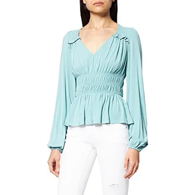 Image of NA KD Women&#039;s Marked Waist Blouse, Largeight Green, 4 UK