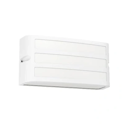 Image of Eglo Outdoor Wall Light Fixture Camarada, External Porch Lighting, Rectangular Outside Spotlight, Flat façade lamp, White Metal, E27 Socket, IP54
