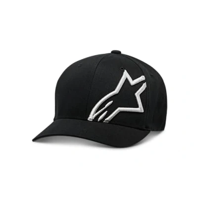 Image of Alpinestars Men&#039;s Corp Shift 2 Flexfit Baseball Cap, Black (Black/White), Large (Manufacturer Size:Large/X Large)