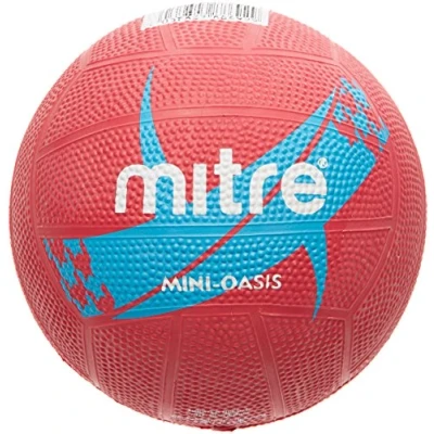 Image of Mitre Oasis Training Netball, Red (Red/Cyan), Size 4