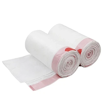 Image of Cadineer 50L Drawstring Bin Liner, White, 120 Counts