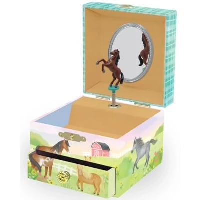 Image of Musical Horse Jewellery Box for Girls Kids Dancing Music with Mirror, Gifts Little Girls, Boxes, Childrens Birthday Gift, Ages 3 10