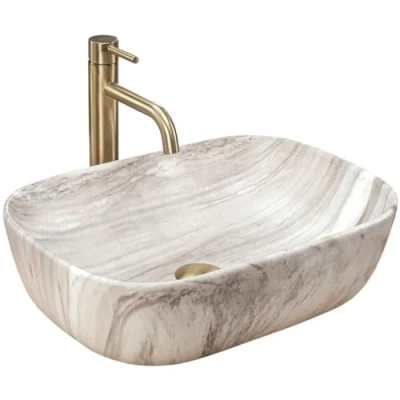 Image of REA U3324 Bathroom Sink Made of Ceramic Belinda Ash Imitation U3324, Stone