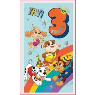 Image of Paw Patrol Official Age 3 Birthday Card, You&#039;re