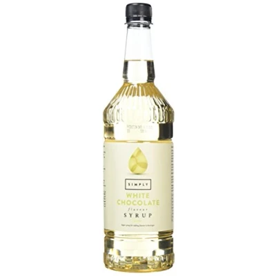 Image of Simply White Chocolate Syrup, Vegan &amp; Nut Free Flavoured Syrup for Coffee, Cocktails Baking (1 Litre)