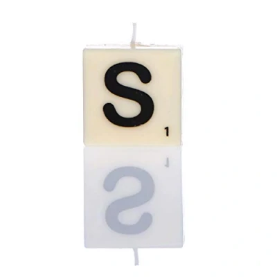 Image of Boxer Gifts Letter S Candle, White, One size
