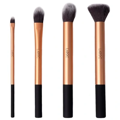Image of Kabuki Makeup Brushes Set, 4pc, LaRoc Complete Beginner Collection Contour Brush, Foundation Detailing Buffing Liquid &amp; Powder Face Make Up Brush Set
