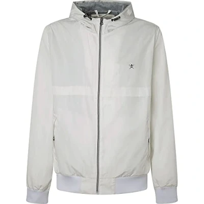 Image of Hackett London Men&#039;s Heritage Windbreaker Raincoats, White, L